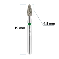 fg277g018 бор алмазный fg - олива закругленная - 018 зеленый horico