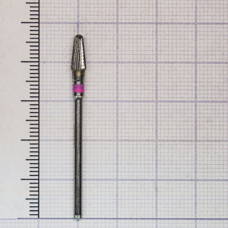 198134040 Фреза твс - конус - 040 розовый тонкие прямые лезвия со спиральной поперечной насечкой HOR