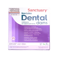 безлатексные листы dental dam фиолетовый, средний, 152 мм х 152 мм, мята (15 шт) sanctuary