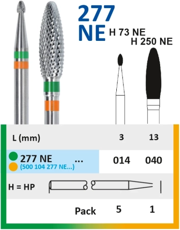277NE040 Фреза твс - олива - 040 зел/оранж насечка крестообразная зубчатая, поперечная не благ. спла