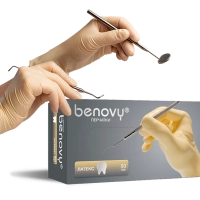 перчатки латексные «benovy» df181ku4 цвет: натуральный l 50 пар