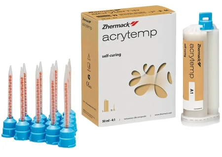 Акритемп (Acrytemp) A1 - самополимеризующаяся пластмасса для коронок и мостов, 50мл - 4:1, Zhermack