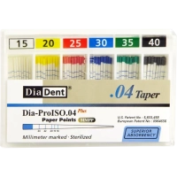 бумажные штифты - конусность 04 - №15-40 - 100 штук, diadent