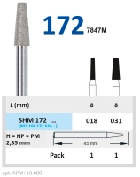 shm172031  бор алмазный h - конус усеченный - 031 horico
