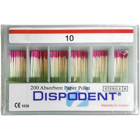 Штифты бумажные абсорбирующие 02 №10 (200 шт) Dispodent