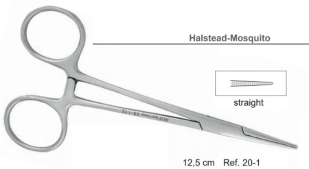 Зажим прямой Halstead-Mosquito, 12,5см, (HLW Dental Instruments)