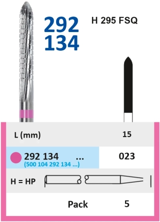 292134023 фреза твс - цилиндр - 023 розовый тонкие прямые лезвия со спиральной поперечной насечкой h