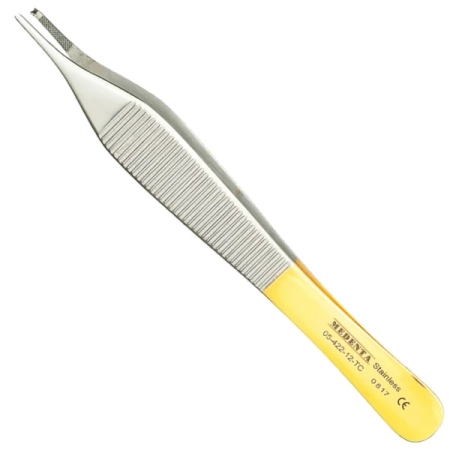 Пинцет для мягких тканей с перекрестными насечками, зубчики 1х2, 12 см, Medenta