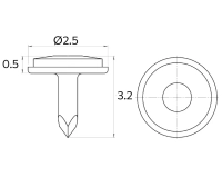 пин для фиксации мембран, безударный, l=2.7 мм, (5 шт) endocarbon