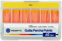 гуттаперчевые штифты 02 №50 120шт/уп, (мета)