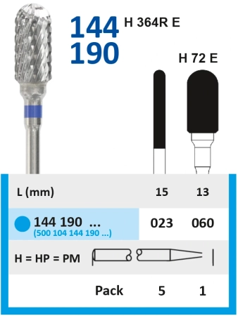 144190060 Фреза твс - цилиндр - 060 синий насечка крестообразная станд. мет. сплавы пластмасса гипс