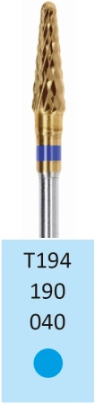T194190040 Фреза твс-конус - 040 синий насечка крестообразная станд. мет. сплавы пластмасса гипс  H