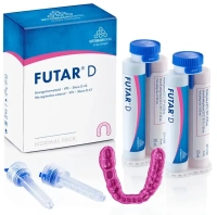 futar d - м-л слепочный для регистрации прикуса, 2карт*50мл+6 голубых канюль ø 6.0мм (kettenbach)