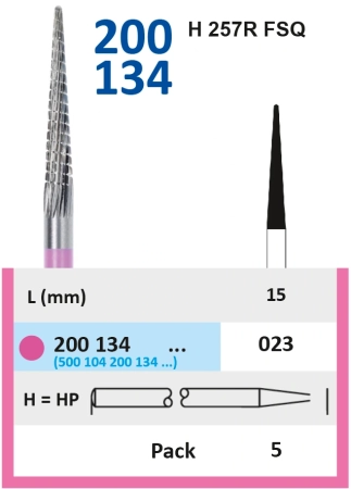 200134023 фреза твс - пика - 023 розовый тонкие прямые лезвия со спиральной поперечной насечкой hori