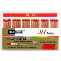 гуттаперчевые штифты - конусность 04 - №25 - 60 штук, diadent