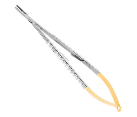 Иглодержатель хирургический прямой Micro-Nadelhalter TC, 18 см, 40-95TC* (HLW, Германия)