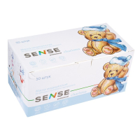 маски 3-х слойные на резинке с рисунком: зеленые звезды - charisma - 50 штук (sense)