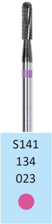S141134023 Фреза твс-цилиндр - 023 розовый тонкие прямые лезвия со спиральной поперечной насечкой H