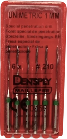 Дриль пенетрационный Unimetric №210 зеленый (6 шт) Maillefer
