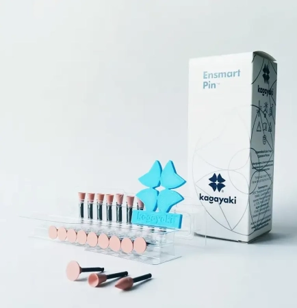 набор полиров "kagayaki ensmart pin" - диск, пуля, чашка - розовые (силикон), µ 32, уп/30шт