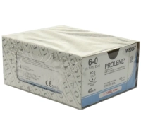 пролен с 1 иглой l=45см., синяя, usp 6-0, p-1 (обр-режущая), 16мм, окр. 3/8, 24шт., johnson&johnson