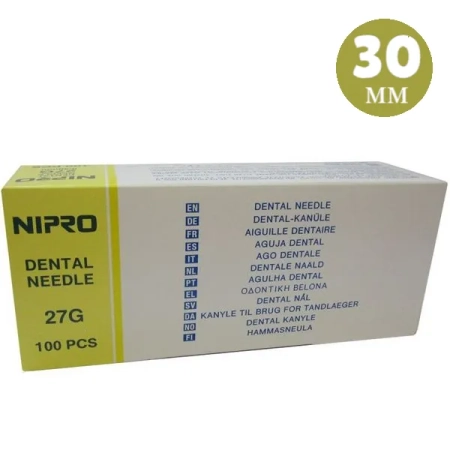 Иглы дентальные карпульные 0.4 x 30 мм 27G (100 шт) NIPRO