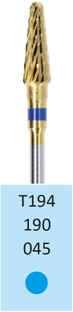 T194190045 Фреза твс-конус - 045 синий насечка крестообразная станд. мет. сплавы пластмасса гипс  H