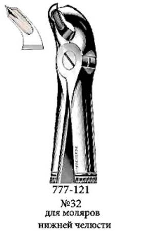 Щипцы зубные П 32 для удаления моляров нижней челюсти (121) Cornerstone