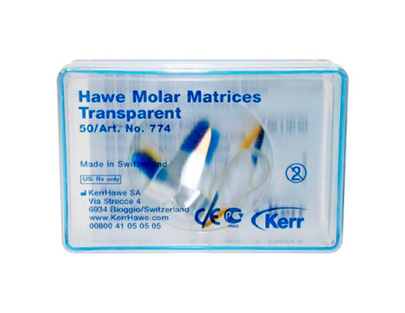 Матрицы Hawe Transparent Molar для моляров, полоски анатомической формы, 50шт., арт. 774, Kerr