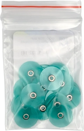 1.732 (16) диски полировальные зеленые 16 мм. 40шт., тор вм