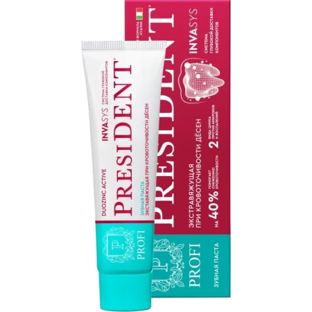 Зубная паста PRESIDENT® PROFI DUOZINC ACTIVE (50 RDA) 90 г