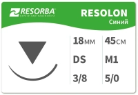 resolon - шовный материал, l=45см., usp 5/0, ds 18, 36шт./уп., resorba