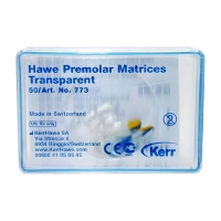 матрицы hawe transparent premolar для премоляров, полоски анатомической формы, 50шт., арт. 773, kerr