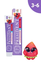 детская зубная паста president 3-6 клубника (50 rda) с фтором, 70 г