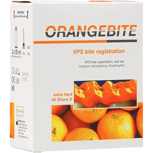 orange bite - a-силикон для регистрации прикуса (2 картриджа по 50 мл) medicept dental