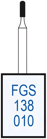 FGS138010 Бор алмазный FGS (313) - цилиндр с закруг. концом- 010 серый (хвостовик укороченный)HORICO