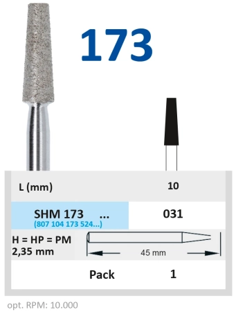 SHM173031  Бор алмазный H - конус усеченный - 031 HORICO