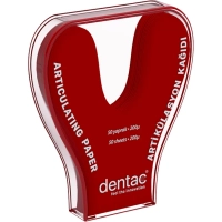 бумага артикуляционная дугообразная (подкова) красная, 200 мкм, dc8066 (50 шт) dentac