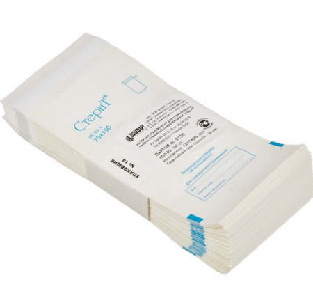 Пакеты "СтериТ" (75 х150мм) из белой влагопрочной бумаги самоклеящиеся, 100 шт (ВИНАР)