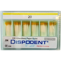 штифты бумажные абсорбирующие 04 №20 (100 шт) dispodent