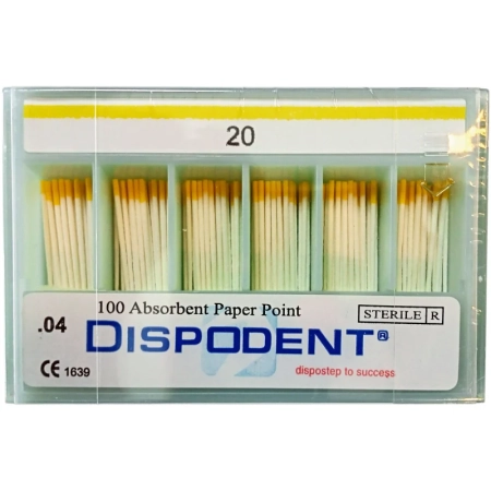 Штифты бумажные абсорбирующие 04 №20 (100 шт) Dispodent