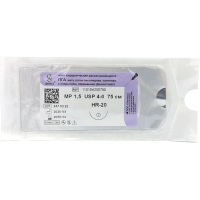 пга - нить полигликолидная, рассасывающаяся, фиолетовая, l=75см., usp 4/0, hr-20, "линтекс"