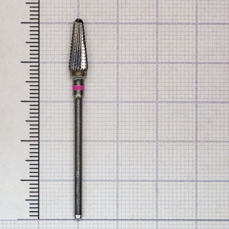 194134050 фреза твс - конус - 050 розовый тонкие прямые лезвия со спиральной поперечной насечкой hor