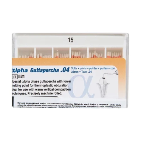 Гуттаперчевые штифты Альфа 04 №15, 60шт., VDW