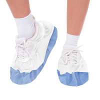 бахилы медицинские одноразовые из нетканного материала, ламинированные (синий/белые), 250пар