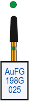 aufg198g025 бор алмазный fg - конус закругленный - 025 зеленый horico