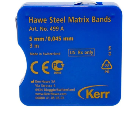 Матрицы - полоски стальные в рулоне Kerr 0.045 мм. 5 мм. 499A