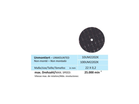 UM2202K Диск армированный  22*0,2 мм. для керамики HORICO