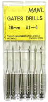 gates drills mani - сверла машинные, 6шт, 28 мм. №1-6