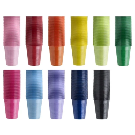 стаканы пластиковые, 100шт., фуксия, euronda